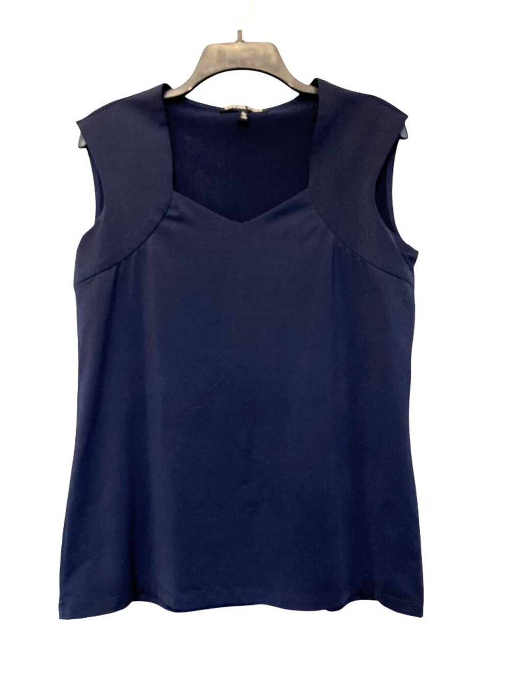 Rachel Cole Navy Blue Sleeveless Sweetheart Neck Top Size L